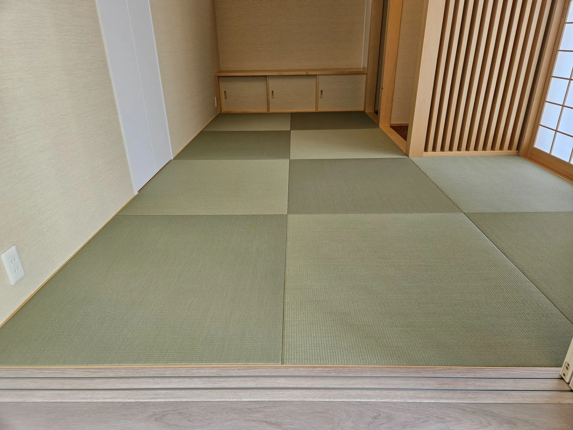 たたみ新調(南風原町) 新築住宅|琉球畳(半帖縁なし) |セキスイ目積グリーン施工事例